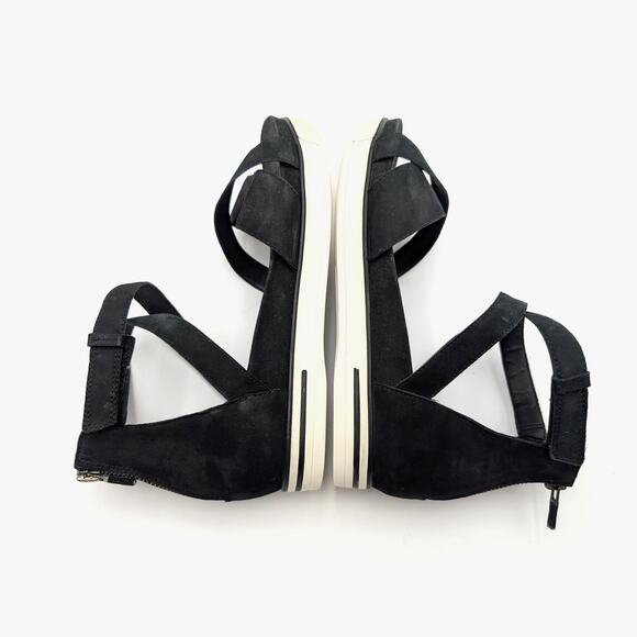Eileen Fisher Sally Wedge Sporty Sandals Woman's Black Size US11 EU41.5 - Picture 6 of 12